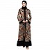 Animal printed front open abaya